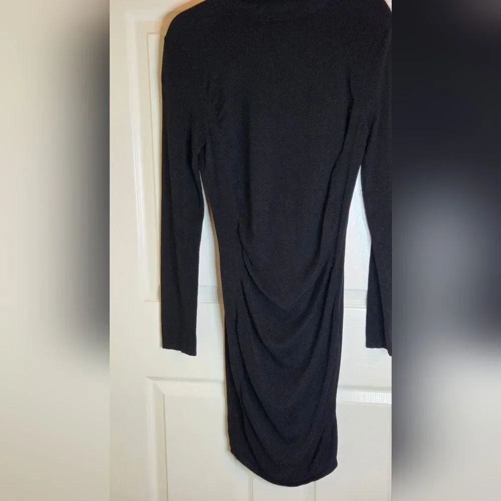 Express L Black Lngslvs Turtleneck Women's Sweater Midi Dress